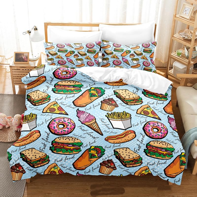 Housse couette 2 personnes adulte 240 x 260 bleu microfibre taie 65x65
