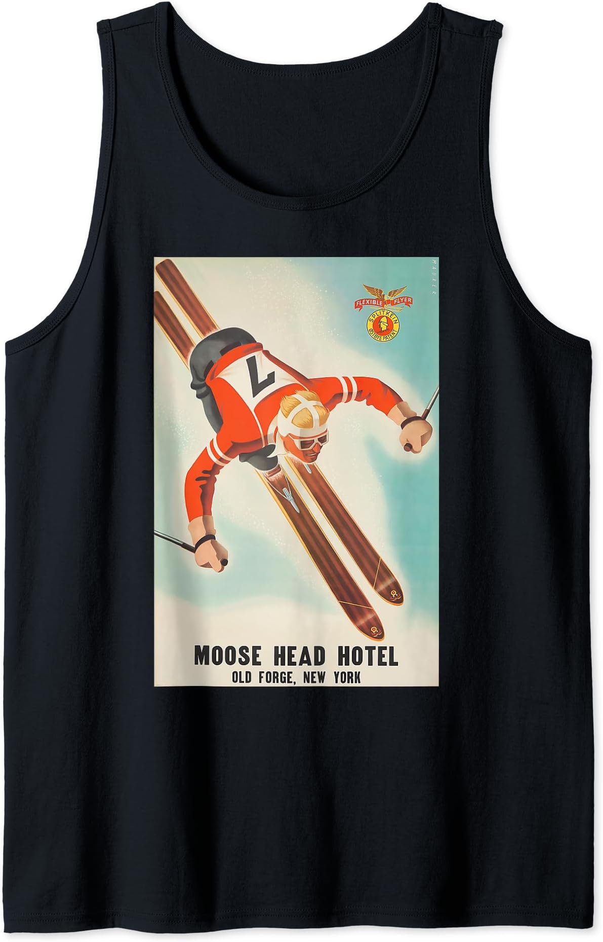 Flexible Flyer / Moose Head Hotel Ski Poster Tank Top