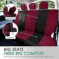 Vista 6 de FH Group Fundas de Asientos de Coche Juego Completo de Tela, Combo de Ajuste Universal, Fundas de Asientos Automotrices Lavables, Fundas de Asientos