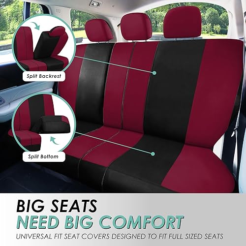 Miniatura 6 de FH Group Fundas de Asientos de Coche Juego Completo de Tela, Combo de Ajuste Universal, Fundas de Asientos Automotrices Lavables, Fundas de Asientos