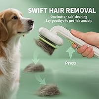 Vista 3 de Cepillo para Gatos Cepillo para Perros con Botón de Liberación para Mudanza de Pelo, Peine Autolimpiante para Gatos Cepillo de Pelo para Gatos