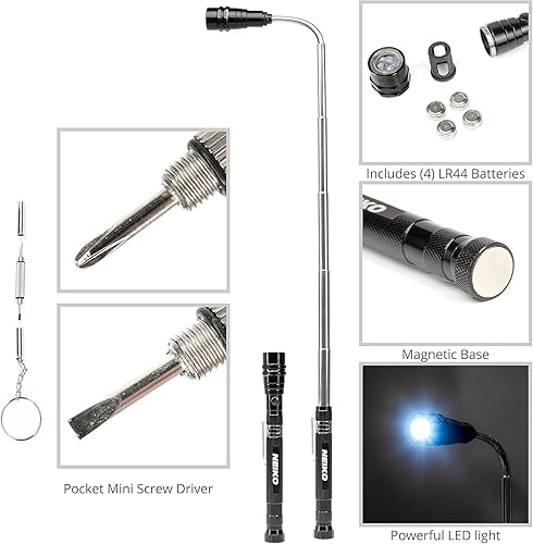 Vista 23 de Neiko - herramienta barredora de metales magnética de alto rendimiento de 24 pulgadas con altura ajustable de liberación rápida.