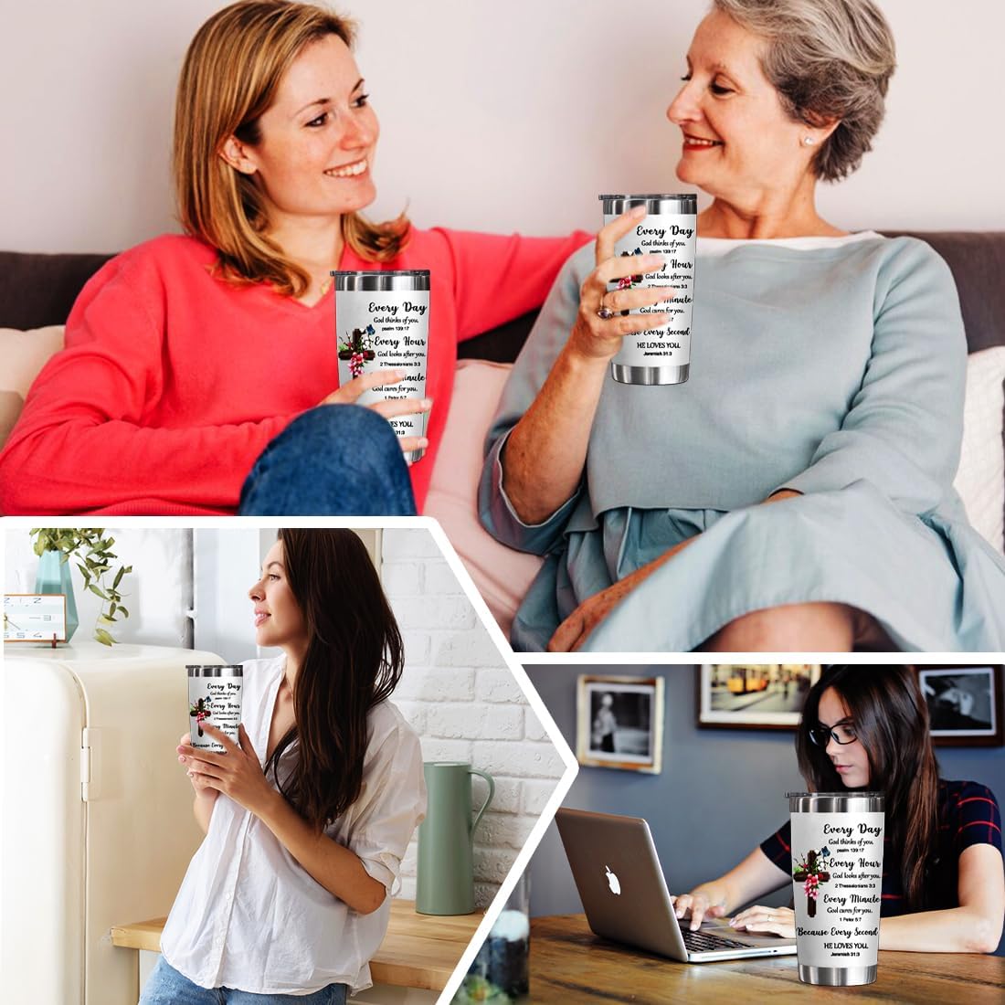 YXOTJHS Christian Gifts for Women, Inspiration Religious Gifts, Bible Verse Encouragement Gifts, Thank You & Birthday Gifts for Women, Mom, Friend, Sister - 20 Oz Stainless Steel Tumbler - Image 5