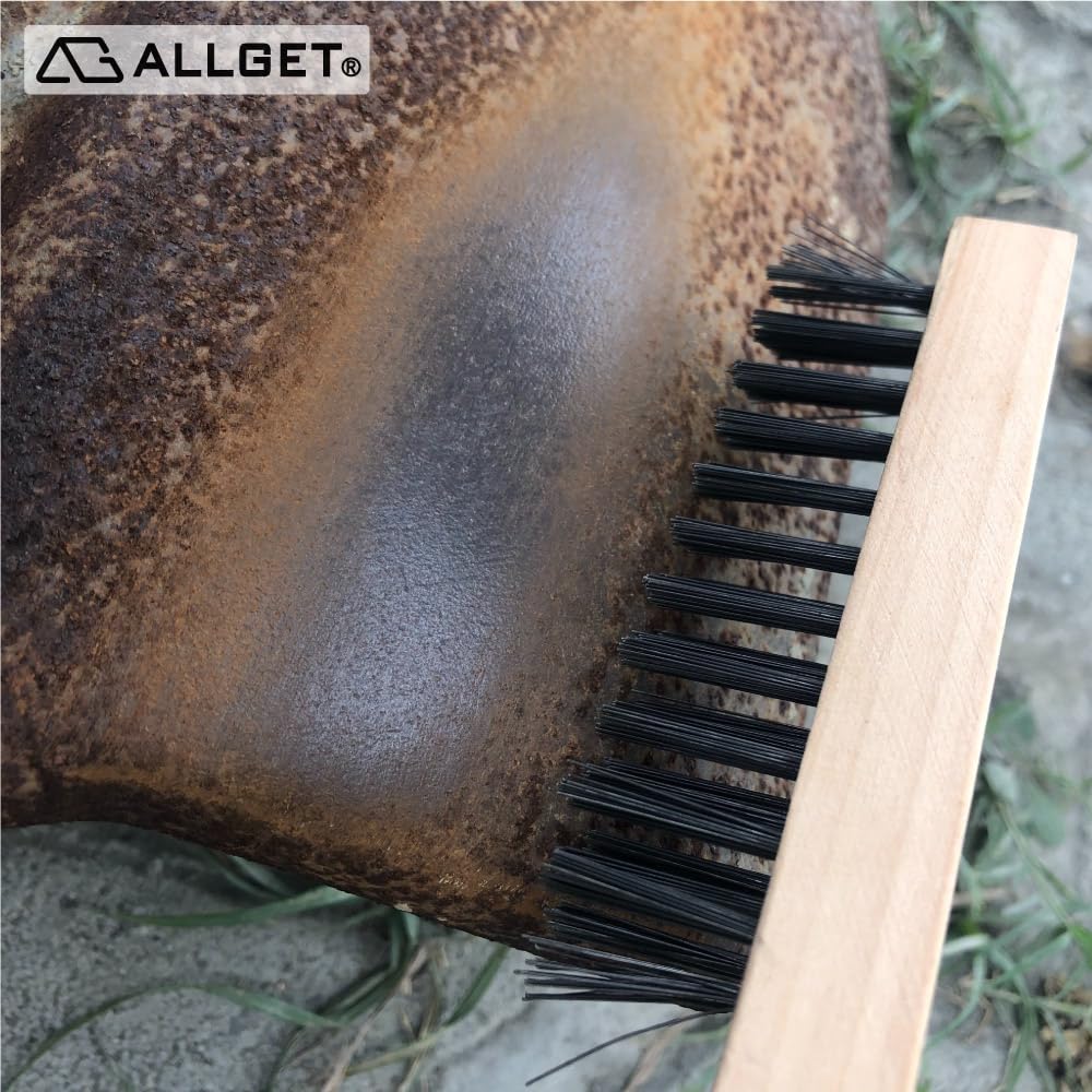 Cepillo de alambre de acero de alta dureza, 12 unidades, cepillo de alambre estilo espada, mango de madera, cepillo potente para limpieza, eliminación de óxido, eliminación de escoria de