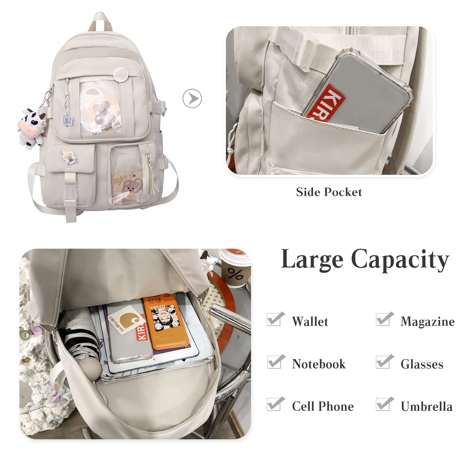 Ragazze Borsa da Scuola Carino Zaino Adolescente Zainetto Nylon Daypack Alunno Zaini per Scuola Viaggio Blu