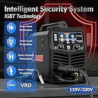 Vista 6 de GZ GUOZHI MIG Welder 210A with Pulse, 8 in 1 Gas MIG/MAG/Gasless Flux Core MIG/Lift TIG/Stick/Spot Welding/Spool Gun, Aluminum Welding Machine