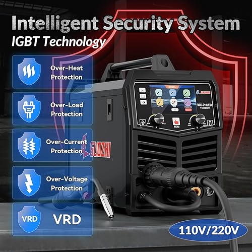 Miniatura 6 de GZ GUOZHI Soldador MIG 210A con pulso, 8 en 1 gas MIGMAGnúcleo de flujo sin gas MIGelevación, TIGpalosoldadura por puntospistola de carrete, máquina