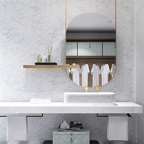 Miniatura 6 de Yancorp - Papel pintado blanco gris mármol fácilmente extraíble encimeras gris papel pintado película autoadhesiva papel pintado retira la pantalla