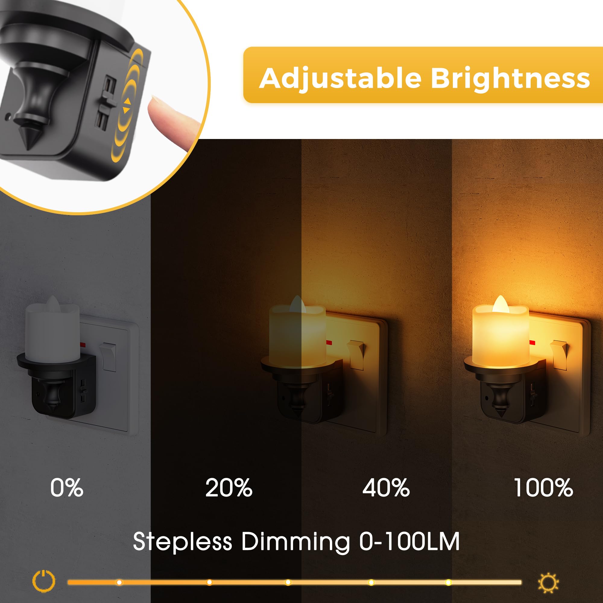 LOHAS-LED Night Light, Vintage Plug in Night Light, Dusk to Dawn Sensor, 0-100LM, Amber Nightlight - Image 2