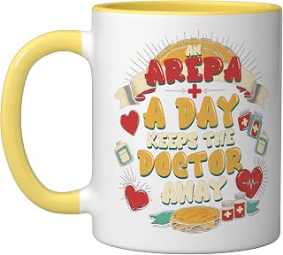 Ceramic Mug, Yellow/White