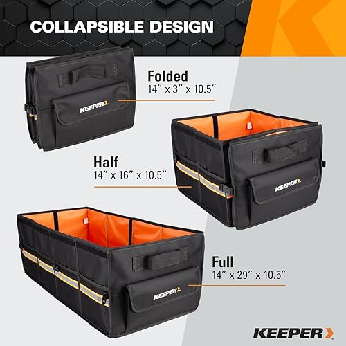 Miniatura 3 de KEEPER Organizador extra grande para maletero de automóvil, 70 L, organizador y almacenamiento plegable con múltiples compartimentos, parte inferior