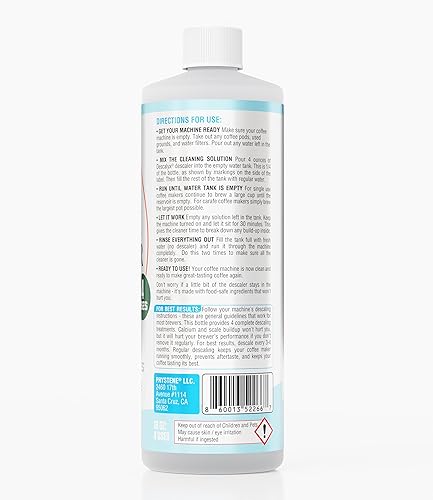 Miniatura 9 de Descalcificador para cafetera, solución de limpieza universal para Keurig, Nespresso, Breville, Cuisinart, elimina la acumulación de cal y mineral