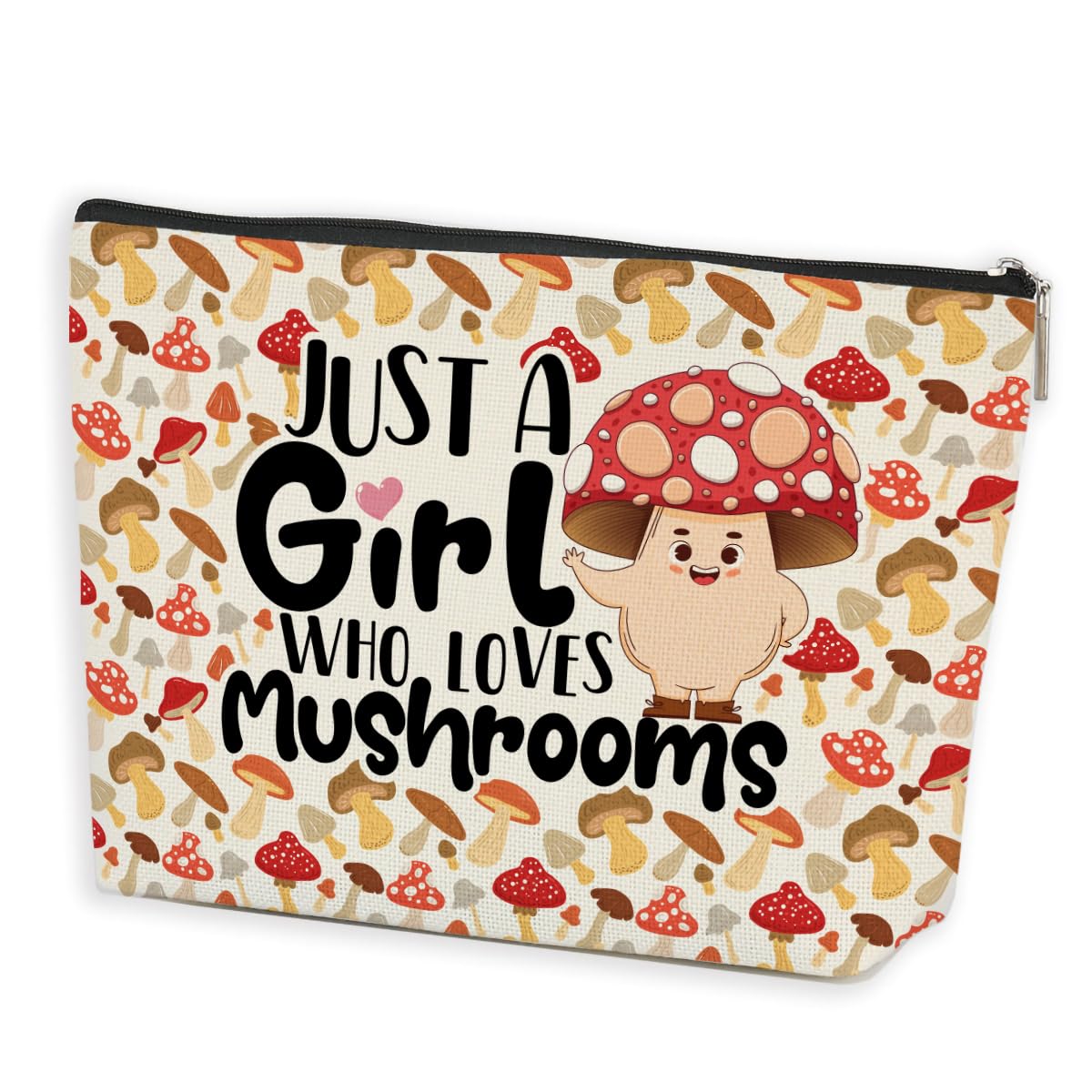 Mushroom Makeup Bag, Mushroom Gifts for Women Teen Girls Sister Friend Graduation Friendship Birthday Gifts for Mushrooms Lovers, Cosmetic Bag Travel