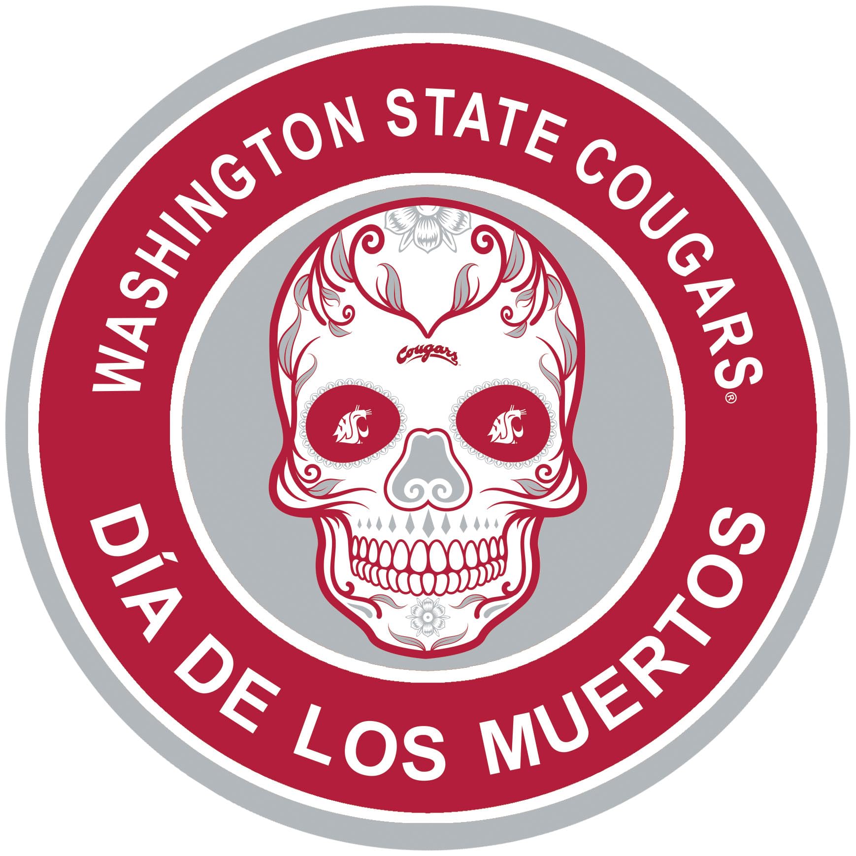 Fan Creations WashingtonState 16in Round Sugar Skull Home Decor Sign