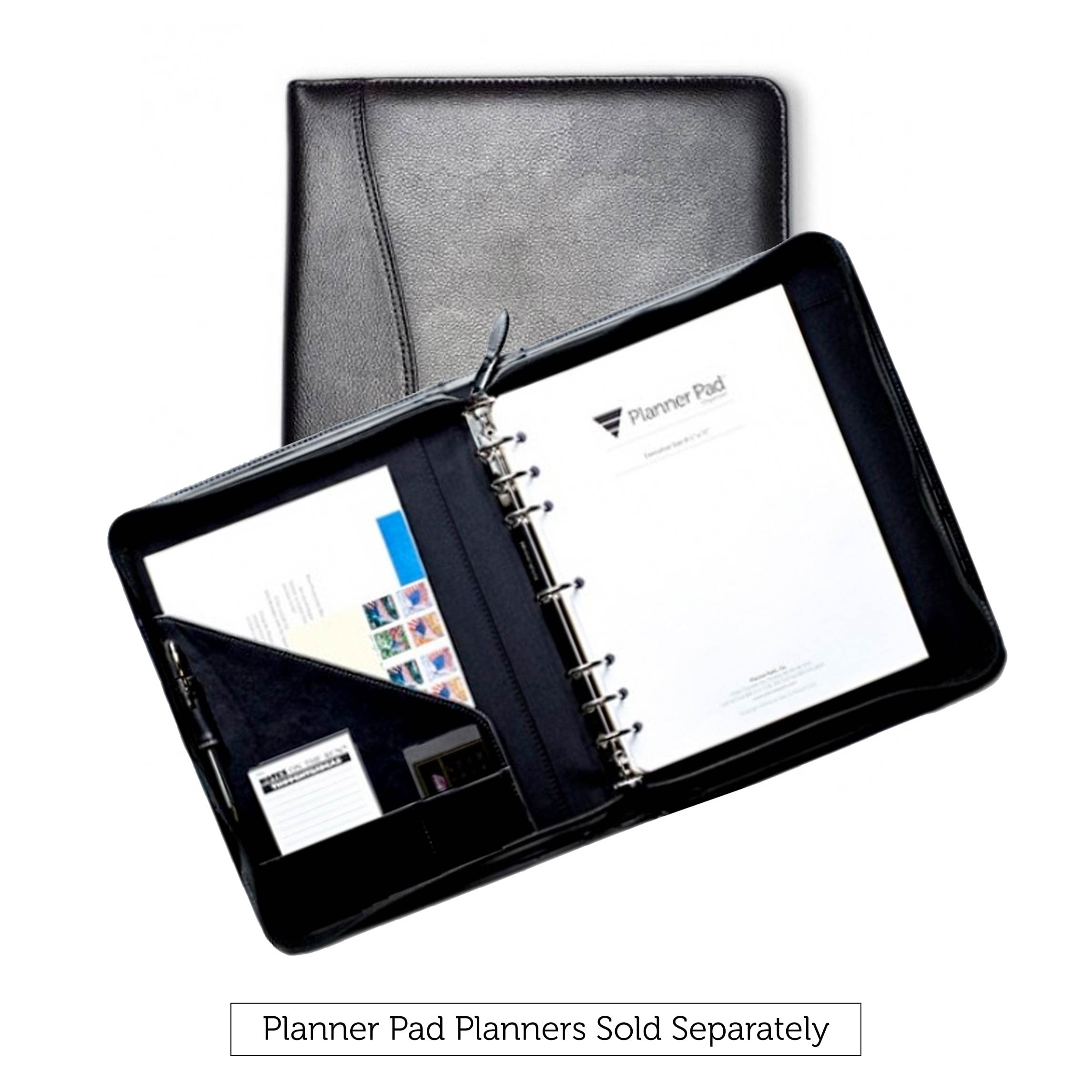 Planner Pad Copertura a 7 anelli, adatta per agenda di dimensioni da 8 1/2 "x 27,9 cm, colore nero