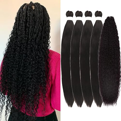 Black Braiding Hair Pre stretched Boho Hair for Braiding Hair