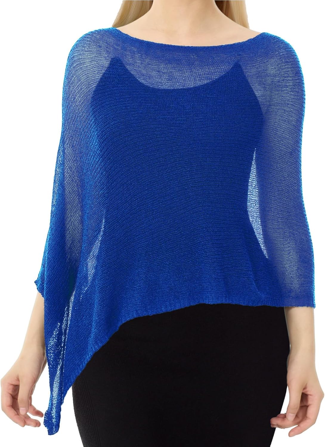 Women Sheer Poncho Shrug Summer Sheer Blouse Top Lightweight Poncho Bolero for Evening Dress