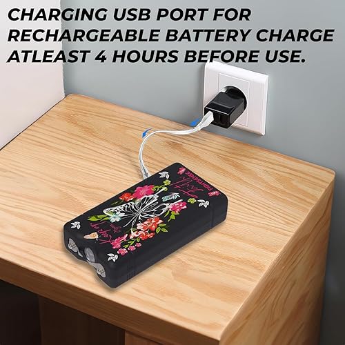 Miniatura 4 de FIGHTSENSE Mini pistola paralizante de 35 mil millones de súper resistente para defensa personal con linterna LED brillante, batería recargable,