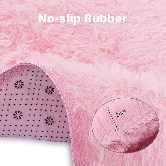 Hexagon Rug Pad Mat for Kids Playhouse Play Tent Soft Coral Pink