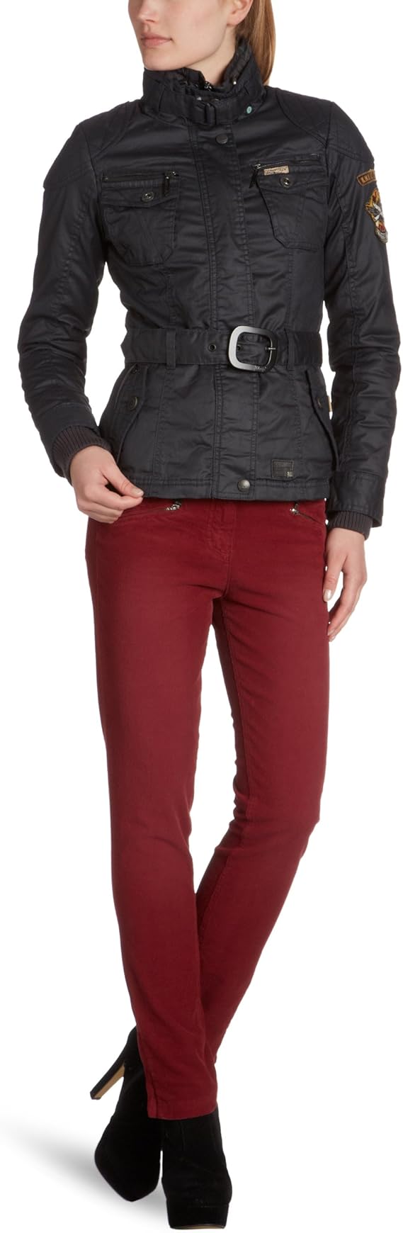 Khujo Women's ORCA Mao Long Sleeve Coat Blue S Amazon.co.uk Clothing