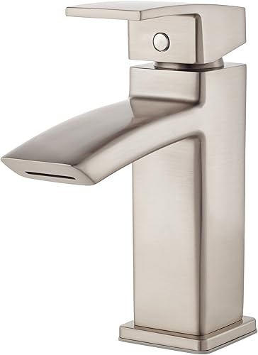 Pfister LG42-DF1K Kenzo - Grifo de baño central de control único de 4 pulgadas en níquel cepillado