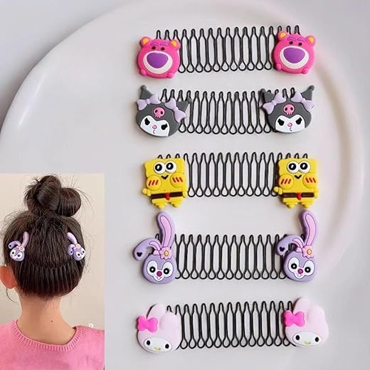 Hair Accessories for Kids - 5 Pcs Clips & Bands