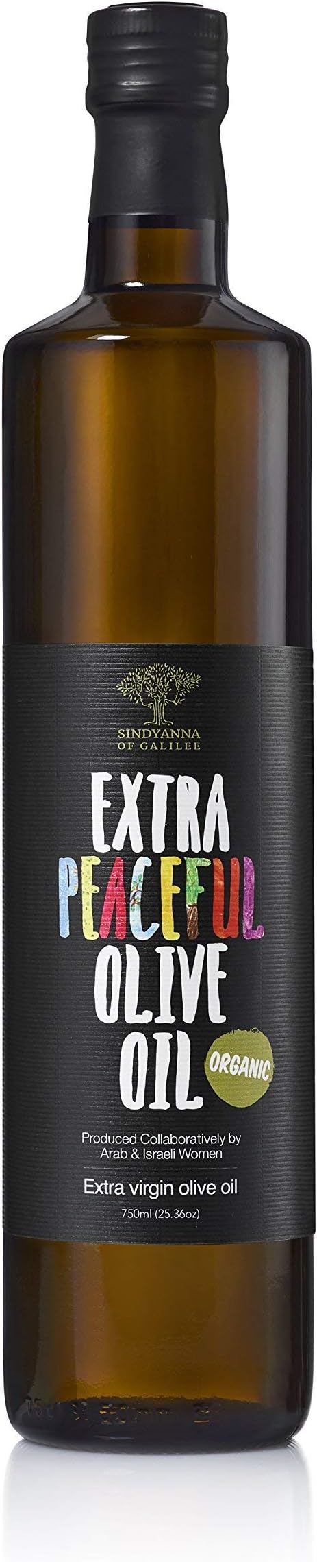 - Organic Extra Virgin Olive Oil – Extra Peaceful Cold Pressed Mediterranean Olive Oil – Fair Trade, Non GMO, Kosher EVOO Cooking Oil – Top 100 Olive Oils in the World, 25.3oz