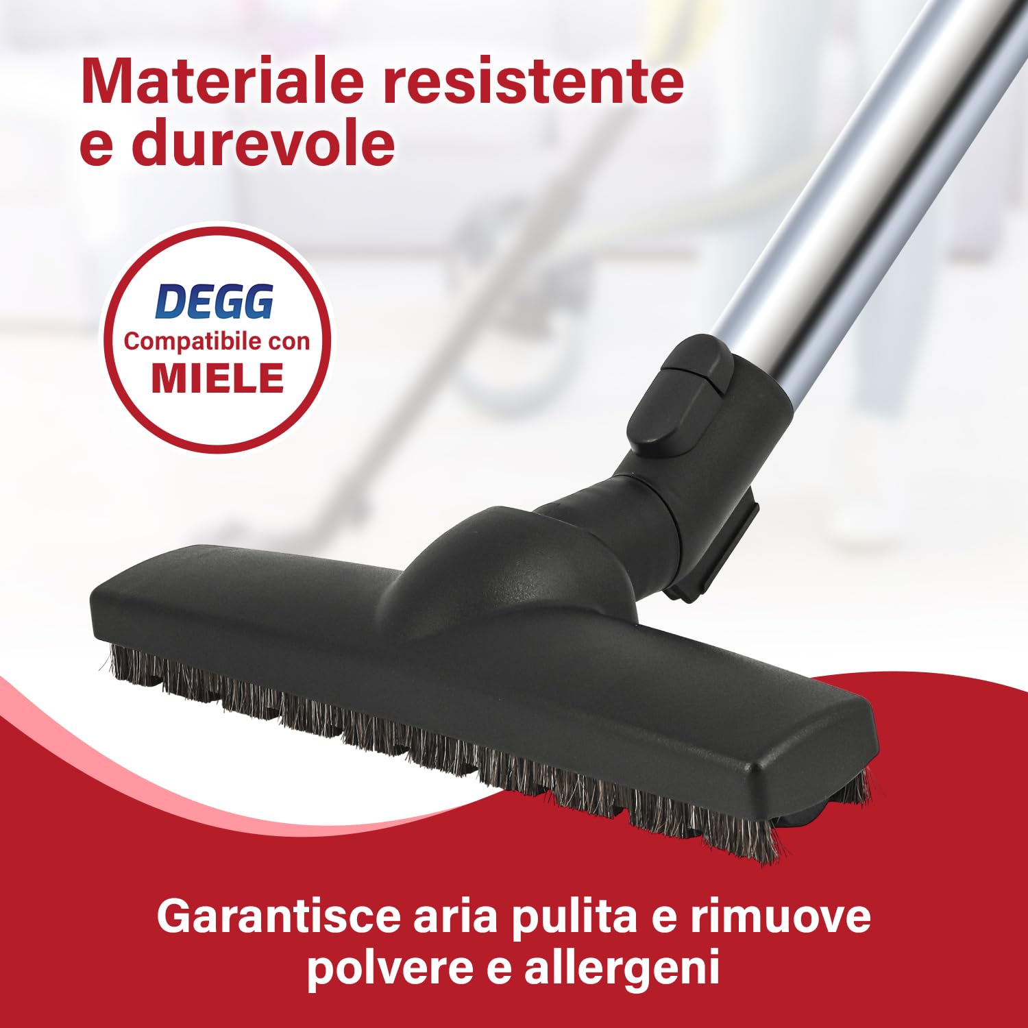 DEGG Bocchetta, Compatibili con Aspirapolvere Miele, Spazzola Parquet, 35 mm, Bocchetta per Pavimenti Compatibile con il Sistema a Clic dell'Aspirapolvere Miele