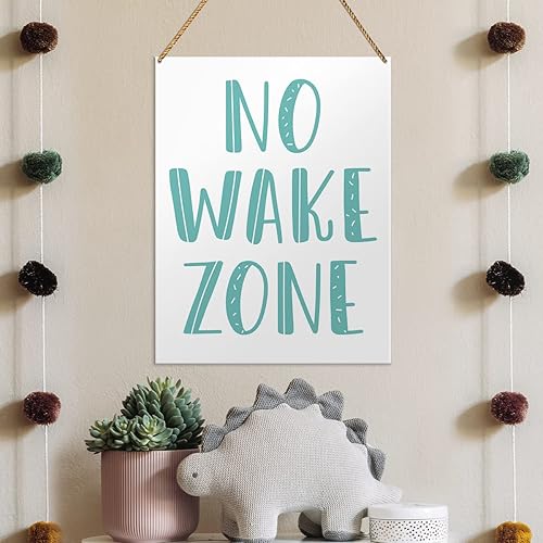 Miniatura 3 de Letrero de madera para niños, zona de no despertarse, cuarto de bebé, habitación de niños, sala de juegos, decoración inspiradora de arte de pared,