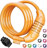 Vista 15 de Titanker Candado de bicicleta, cerradura de bicicleta de 4 pies, bloqueo de cable de 1/2 pulgada con soporte de montaje, accesorios de bicicleta