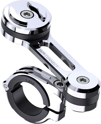 SP Connect 53129 Moto-Mount Pro Chrome, CNC High Strength Motorcycle Smartphone Holder, 360  Rotation, Anti-Vibration, Adjustable Handle Diameter