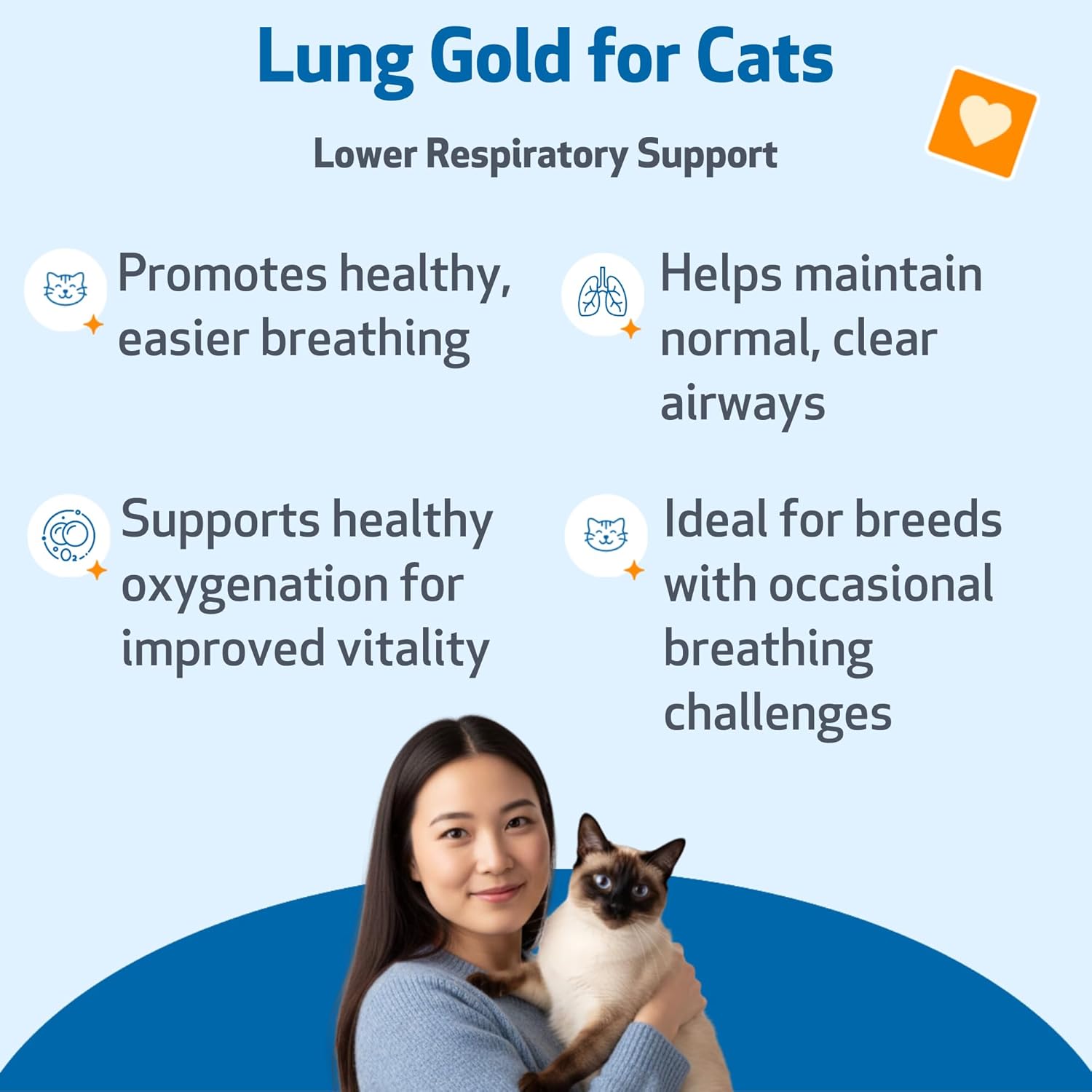 Pet Wellbeing Lung Gold for Cats - Lung Immune Support, Lower Respiratory Health, Open Airways, Normal Breathing, Reishi, Coptis - Veterinarian-Formulated Herbal Supplement - 2 oz (59 ml)