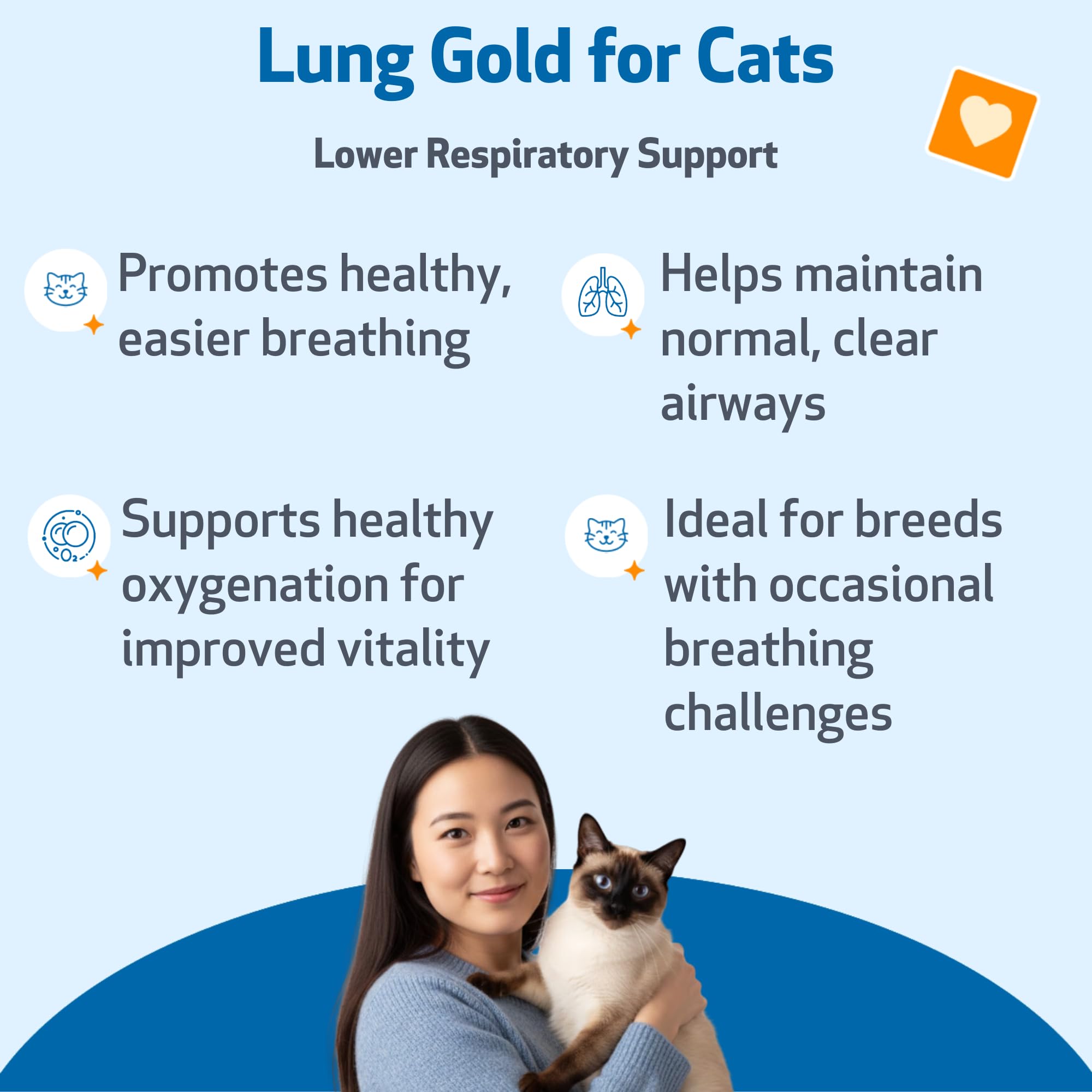 Pet Wellbeing Lung Gold for Cats - Lung & Respiratory Function, 2 oz — Amazon image 2
