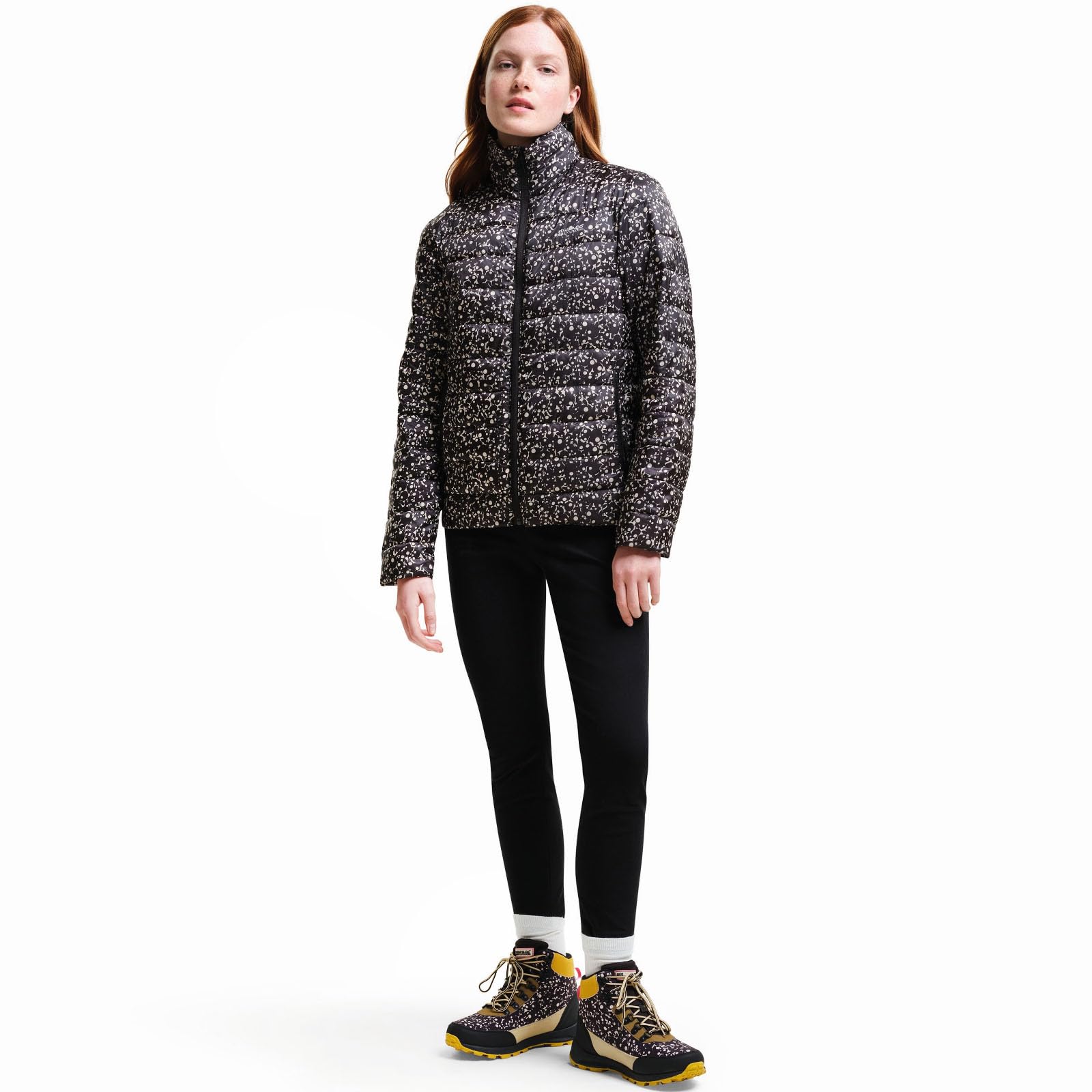 Regatta (16, Black) Womens Orla Kiely Printed Baffled Water-Repellent Padded Jacket