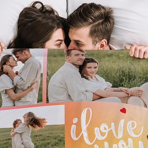 Miniatura 2 de Manta personalizada con fotostexto, manta con imagen personalizada, regalo "Te quiero", manta para parejas, regalos personalizados para parejas para