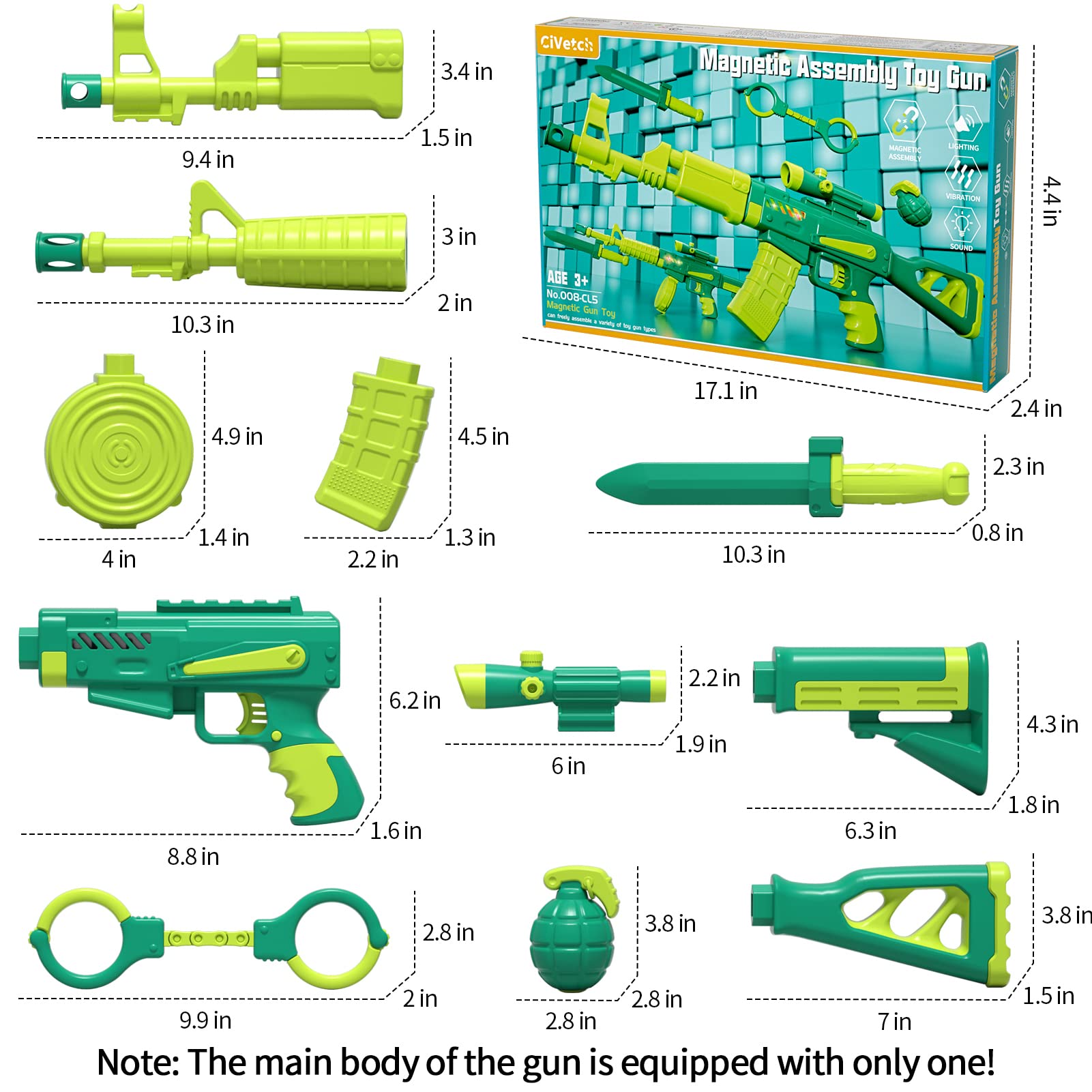 Ci Vetch DIY Toy Gun for Boys Kids, Toy Gun for Boys Kids with