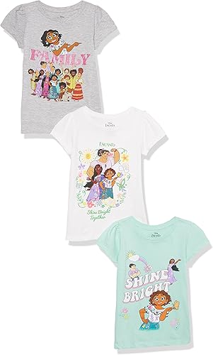 Disney Encanto - Paquete de 3 camisetas para niñas pequeñas