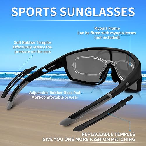 Miniatura 4 de Polarized Sport Sunglasses for Men Women Cycling Glasses 1or 5 Lens Youth Baseball Sunglasses for Fishing Running