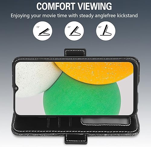 Miniatura 4 de Asuwish Funda de teléfono para Samsung Galaxy A03 Core con protector de pantalla y tarjetero con tapa para tarjetas de crédito, con purpurina