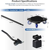 Vista 2 de Macoda Juego de carrito de muebles de alta resistencia con 4 ruedas de goma, capacidad de 880 libras, estilo multi-carrito, material ABS y acero
