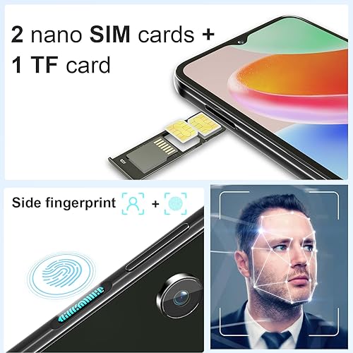 Miniatura 7 de Teléfonos Android desbloqueados A09, teléfonos inteligentes Android 12, 6.56 pulgadas HD+, 4000mAh 10W rápido, Octa-Core 8GB+128GBSD 256GB,