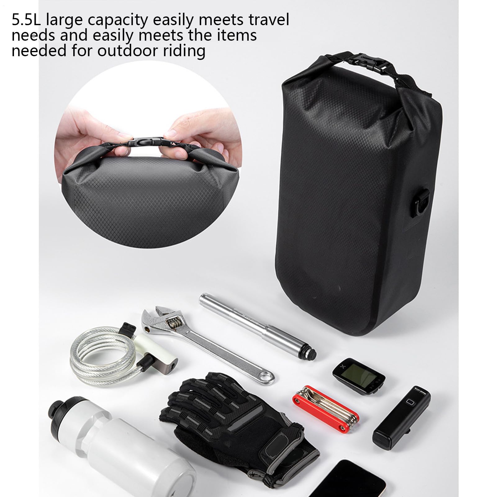 Borse Laterali Bici 5,5 L | Pannier da ciclismo Pendolarismo, Turismo, Viaggio, Outdoor, Ciclismo Urbano, Gite Giornaliere, Avventure Weekend,
