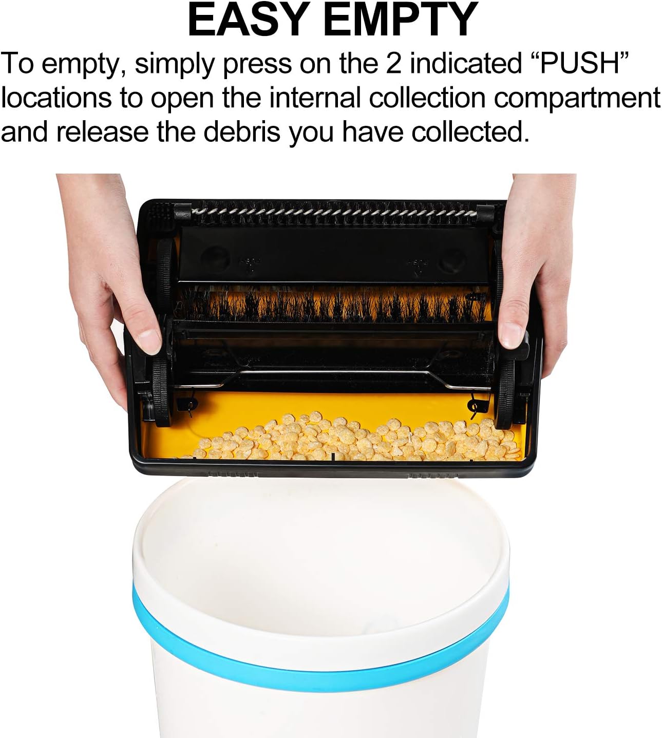 Yocada Carpet Sweeper Cleaner for Home Office Low Carpets Rugs Undercoat Carpets Pet Hair Dust Scraps Paper Small Rubbish Cleaning with a Brush Yellow
