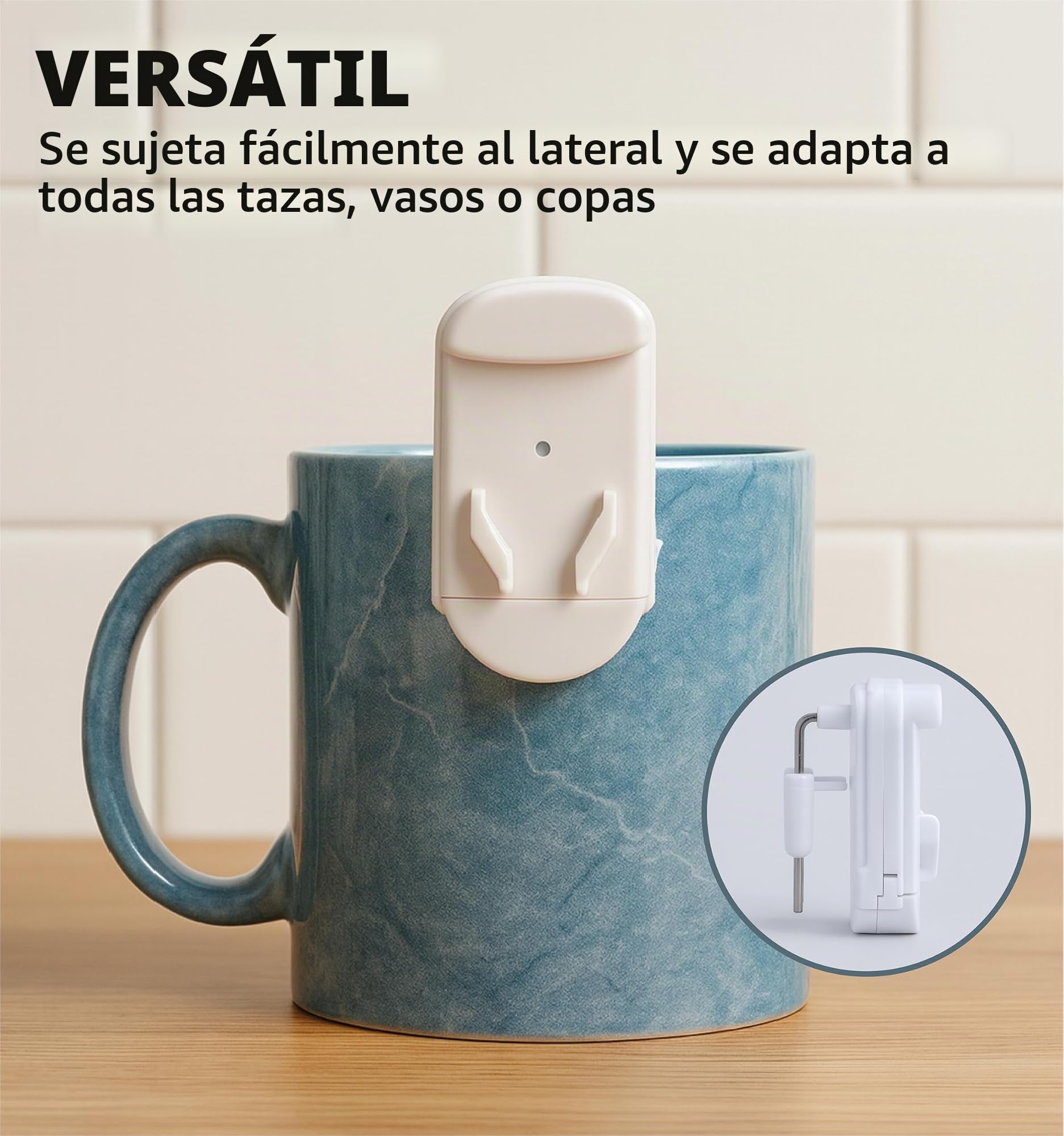 Aidapt Indicador de Nivel de líquido con Alarma vibratoria Audible Fuerte a Taza de señal Completa para Uso por usuarios Ciegos y con discapacidad Visual.