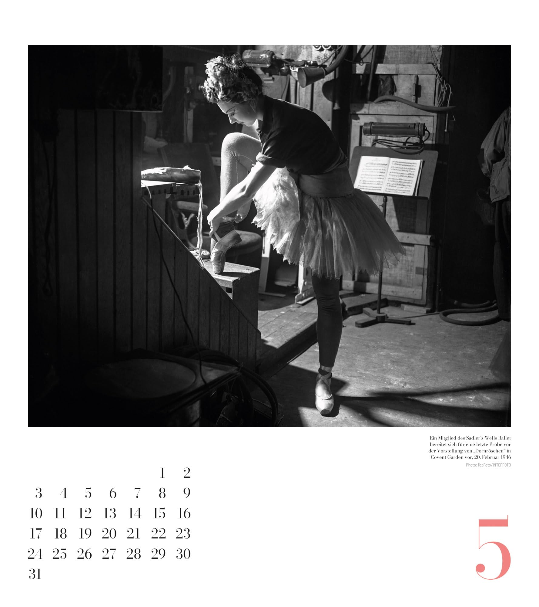 Ballett Kalender 2027 | Eleganter Schwarz-Weiß-Kalender im großen Hochformat (48x54 cm) | Analogfotografie | Ballerina & Tänzer:innen