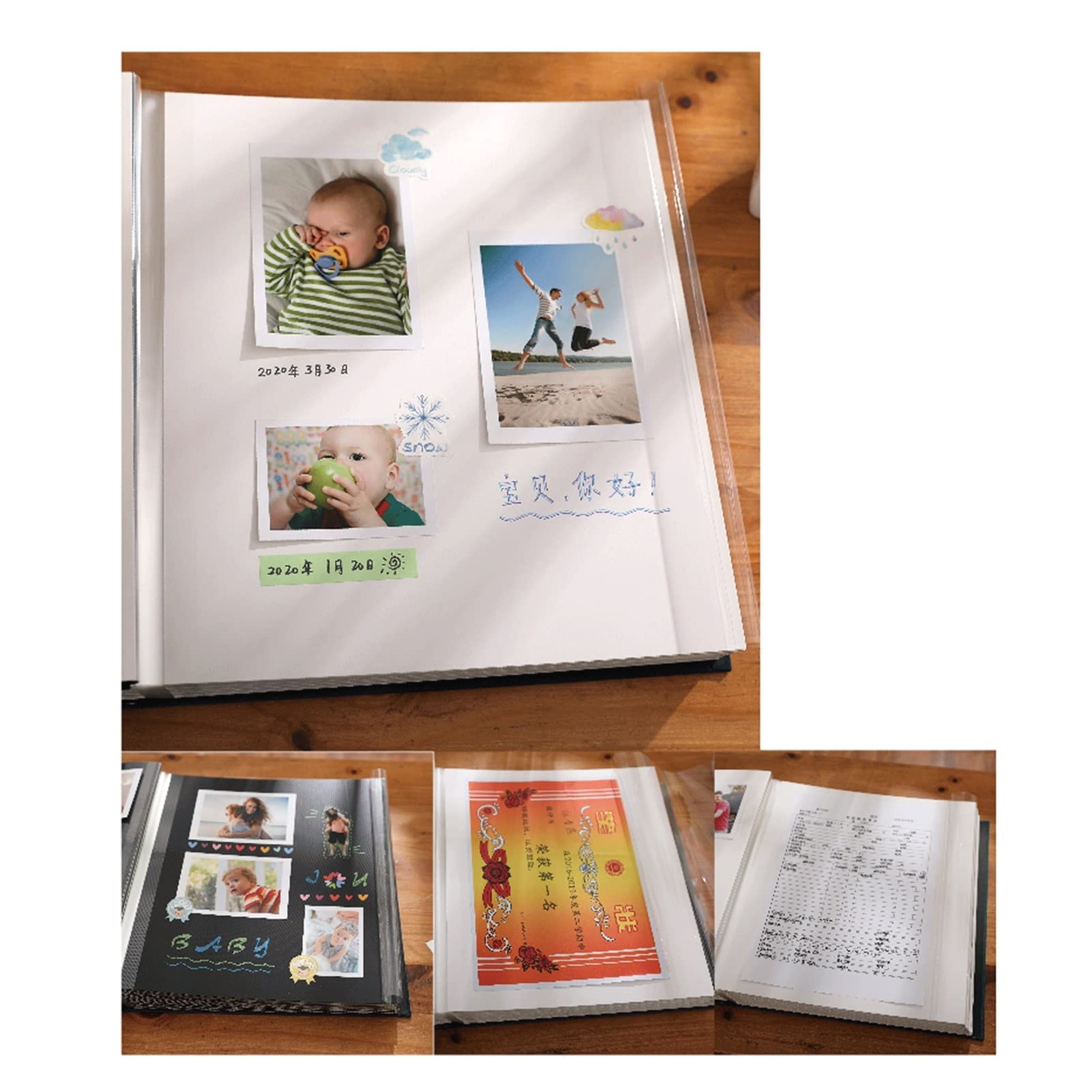 Albumy ze zdjęciami Diy Girl Growth Album pamiątkowy Paste Family Edition Duża pojemność Handmade Free Paste Album ze zdjęciami (kolor: 07, Rozmiar: 40 arkusz/biała strona)
