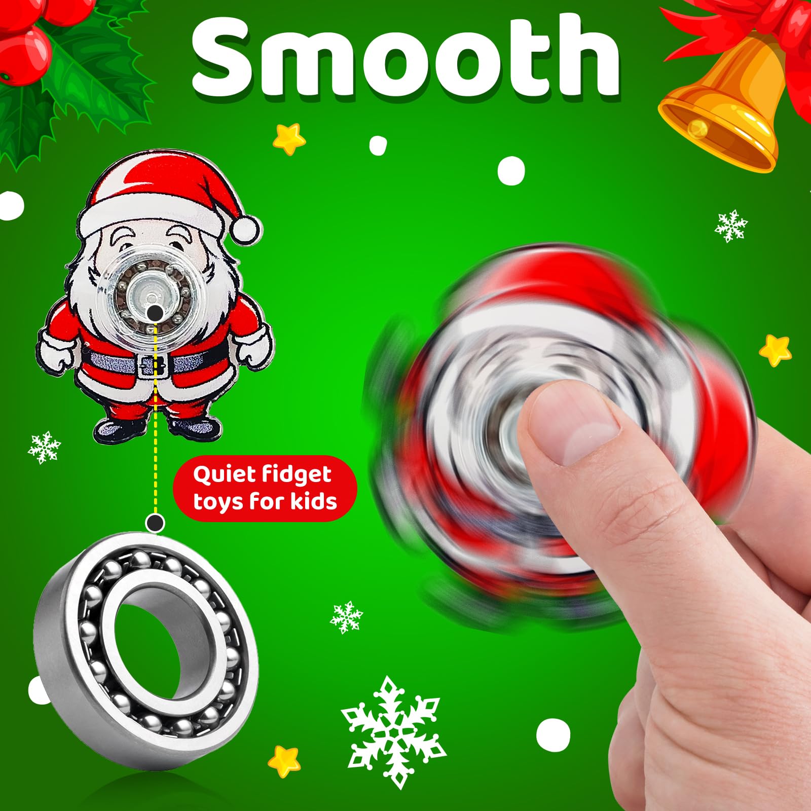 KIDRENFUN Christmas Stocking Fillers, 30 PCS Eve Box Fillers Party Bag Fillers, Fidget Spinner Bulk Class Prizes - Image 4