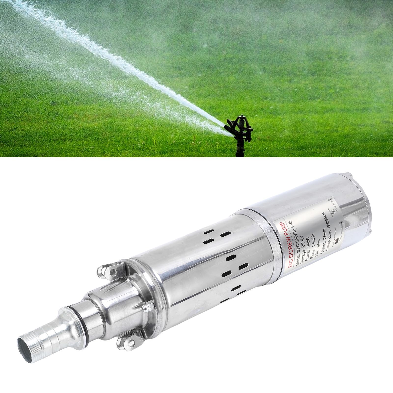 YWBL-WH Bomba Solar para Pozo Profundo, Bomba de Agua Sumergible de Acero Inoxidable de Alto Rendimiento, Suministro de Agua Eficiente y Diseño Duradero para Riego Agrícola