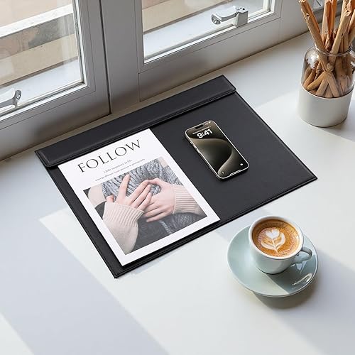 Miniatura 5 de KINGFOM 18x14 Large Rectangle A3 Desk Writing  Drawing Desk Pad Board Table Protector Mat with Paper Clip on Top Black