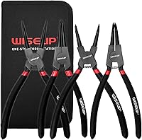 Vista 9 de WISEUP Juego de alicates de anillo a presión, 4 piezas de 7 pulgadas, kit de alicates de circlip interno/externo de 7 pulgadas, puntas de mandíbula